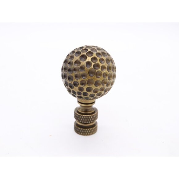 Lamp Other - Antiqued Brass Dimpled Golf Ball 2” Lamp Finial Brass Screw Base